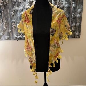 ⭐️ Butterfly Print Yellow Scarf Shawl